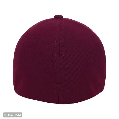 Zacharias Men's Polycotton Flexi Stretch Fit Closed Back Cap FC-01 (Maroon_Pack of 2) (Free Size)-thumb5