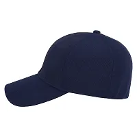 Zacharias Men's Polycotton Flexi Stretch Fit Closed Back Cap FC-01 (Navy_Pack of 2) (Free Size)-thumb1
