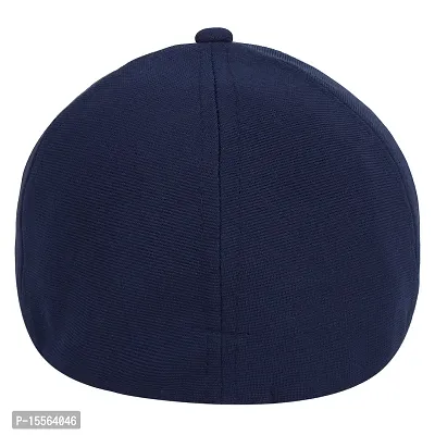 Zacharias Men's Polycotton Flexi Stretch Fit Closed Back Cap FC-01 (Beige-Navy_Pack of 2) (Free Size)-thumb4
