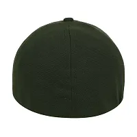 Zacharias Men's Polycotton Flexi Stretch Fit Closed Back Cap FC-01 (Black-Green_Pack of 2) (Free Size)-thumb1