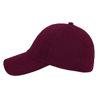 Zacharias Men's Polycotton Flexi Stretch Fit Closed Back Cap FC-01 (Black-Maroon_Pack of 2) (Free Size)-thumb1