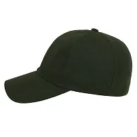 Zacharias Men's Polycotton Flexi Stretch Fit Closed Back Cap FC-01 (Dark-grey-Green_Pack of 2) (Free Size)-thumb1