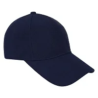 Zacharias Men's Polycotton Flexi Stretch Fit Closed Back Cap FC-01 (Dark-grey-Navy_Pack of 2) (Free Size)-thumb2