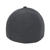 Zacharias Men's Polycotton Flexi Stretch Fit Closed Back Cap FC-01 (Dark-grey-Navy_Pack of 2) (Free Size)-thumb4