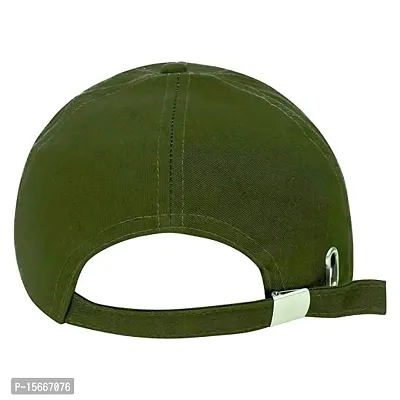 Zacharias Unisex's Cotton Adjustable Plain Solid Baseball Cap (Green_Free Size) (Pack of 1)-thumb2