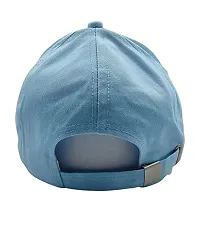 Zacharias Unisex's Cotton Adjustable Plain Solid Baseball Cap (Sky Blue_Free Size) (Pack of 1)-thumb1