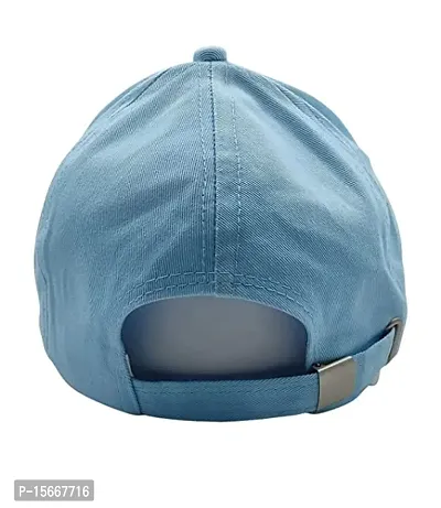 Zacharias Unisex's Cotton Adjustable Plain Solid Baseball Cap (Sky Blue_Free Size) (Pack of 1)-thumb2