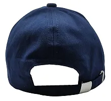 Zacharias Unisex's Cotton Adjustable Plain Solid Baseball Cap (Dark Blue_Free Size) (Pack of 1)-thumb1