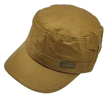 Zacharias Men's Cotton Solid Baseball Army Military Cap (X-Large_Beige) (Pack of 1) a-14-thumb2