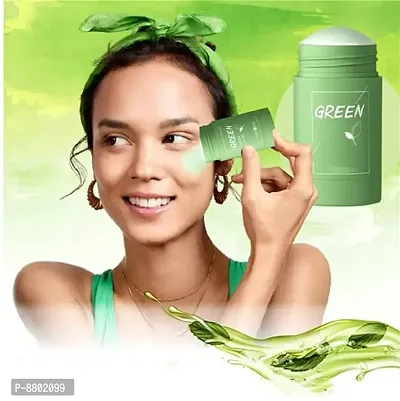 Green Tea Purifying Clay Stick Mask, And Deep Cleansing Oil Control And Anti-Acne Solid And Fine, Exfoliating Mask 40g-thumb2