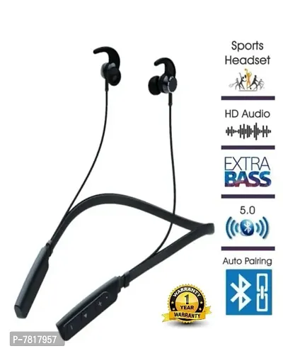 NEW R-235 v2 Neckband hi-bass Wireless Bluetooth Headset  (Black, In the Ear)