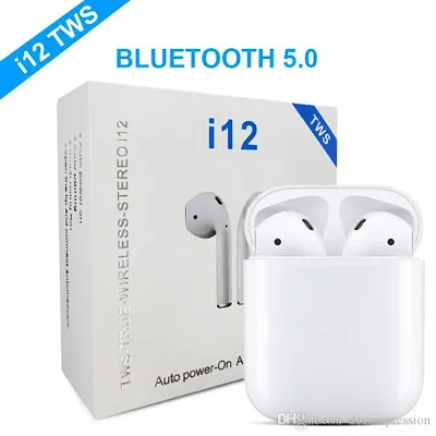 I12 Tws True Wireless Earpods Bluetooth Headset White True Wireless
