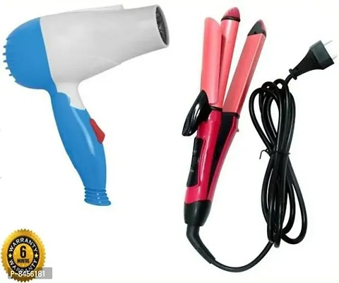 Combo Of 2 in 1 Hair Straightener + Curler  Dryer  (2 Items in the set)-thumb0