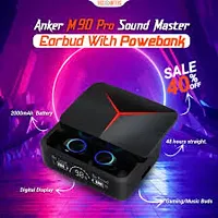 NEW M90 PRO Upto 48 Hours Playback with ASAP Charge Bluetooth Headset  (Black, True Wireless)-thumb2