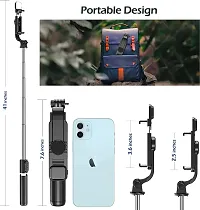NEW Extendable Selfie Stick with Wireless Remote and Tripod Stand, Portable, Lightweight, Compatible with All Smartph-thumb2