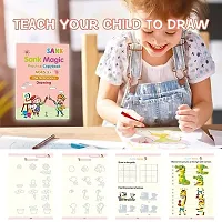 Sank Magic Practice Copybook, (4 BOOK + 10 REFILL+ 2 Pen +2 Grip) Number Tracing Book for Preschoolers with Pen, Magic Calligraphy Copybook Set Practical Reusable Writing Tool Simple Hand Lettering-thumb3