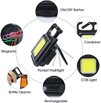 NEW mini key chain light rechargeble with charging cable LED Front Light  (Black)-thumb1