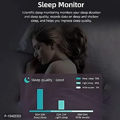 AK NEW T-500 Smart Watch Sleep Monitor, Distance Tracker, Calendaring, Sedentary Reminder, Text Messaging, Pedometer, Calorie Tracker, Heart Rate Monitor Smartwatch (Black)-thumb2