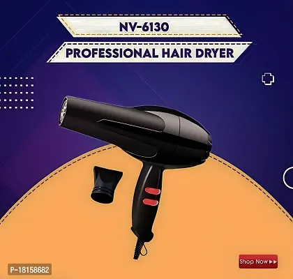 AK NEW Hair Dryers 6130 Compact 1800 Watts With Nozzle For Women And Men (Professional Hair Straightener , Hair Curler , Hair Crimper , Hair Styler) (Black.RED)-thumb0