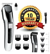 NEW AT-538 H T C TRIMMER Rechargeable Professional Hair Trimmer Trimmer 60 min Runtime 4 Length Settings  (Silver, Black)-thumb1