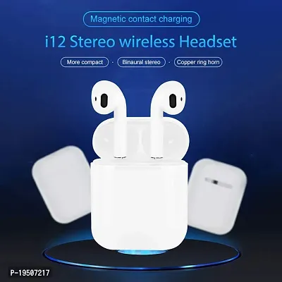 i12 TWS AIRPODS Bluetooth Earphones Touch Sensor with in Built Mic and High Bass Level , Wireless Bluetooth Bluetooth Headphones  Earphones-thumb3