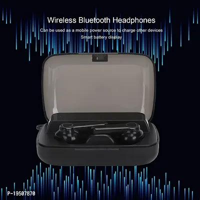 AK  TWS Bluetooth 5.0 Wireless Earbuds Earbuds M19 wireless bluetooth earbuds and headphones V5.1 HIFI small bass full buds fast charging 2200MAH power bank with micro USB (Black pack of 1)-thumb3