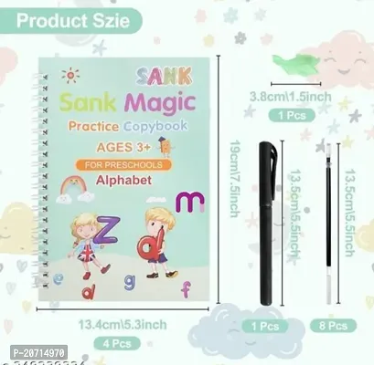 Magic Practice Copybook, Number Tracing Book For Preschoolers With Pen, Magic Calligraphy Copybook Set Practical Reusable Writing Tool Simple Hand Lettering-thumb0