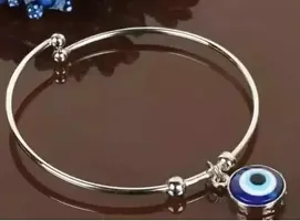 Trendy Silver Adjustable  Evil Eye  Bracelet Combo Turkish Blue Bangle style Charm bracelet For Boys Girls Men Woman-thumb1