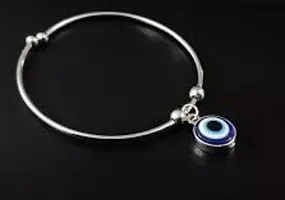 Trendy Silver Adjustable  Evil Eye  Bracelet Combo Turkish Blue Bangle style Charm bracelet For Boys Girls Men Woman-thumb3