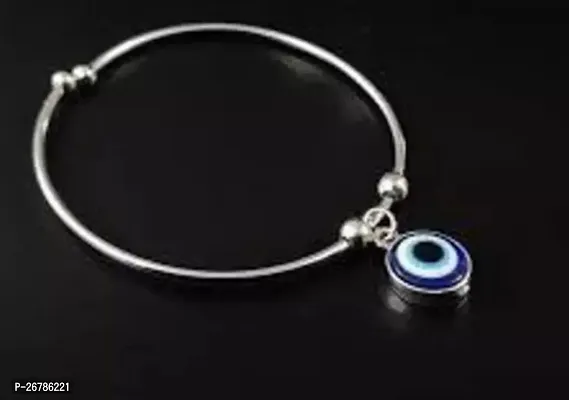 Trendy Silver Adjustable  Evil Eye  Bracelet Combo Turkish Blue Bangle style Charm bracelet For Boys Girls Men Woman-thumb4