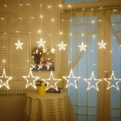 Qualimate String Lights 10 Stars 100 LED Series for Home Decoration with 8 Flashing Modes Strip Lights for Christmas Star Light for Outdoor Party Led Curtain Lights for Diwali