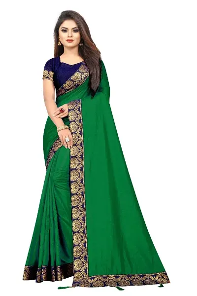 Stylish Georgette Embroidered Saree with Blouse Piece