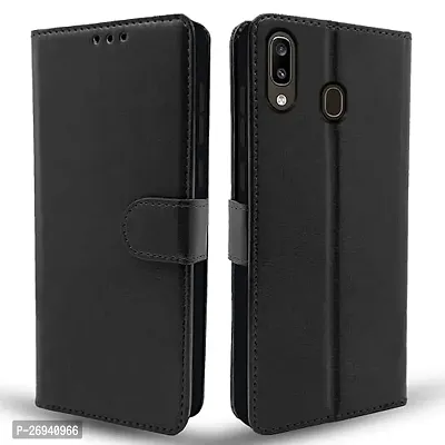 Samsung Galaxy A20 A30 A10s M01s M10s Black Flip Cover-thumb0