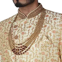 Krypmax Men's Multi-Stringed Antique Blend of Pearls Sherwani Necklace Groom Dulha Kantha Mala (Multicolour)-thumb1