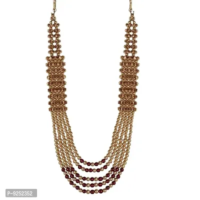 Krypmax Men's Multi-Stringed Antique Blend of Pearls Sherwani Necklace Groom Dulha Kantha Mala (Multicolour)-thumb0