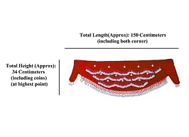 Krypmax Belly Dance Velvet Hip Scarf Waist Belt with Silver Coins for Women and Girls (Red)-thumb3