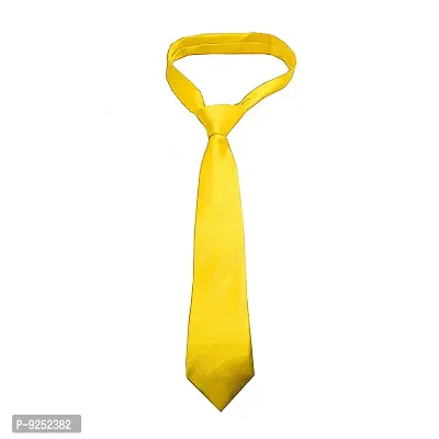 Krypmax Solid Satin Plain Neck Tie for Men, Boys (Free Size) (Golden)-thumb0