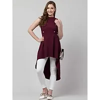 Stylish Purple Cotton Blend Solid Dresses For Women-thumb3