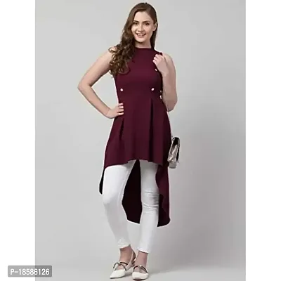 Stylish Purple Cotton Blend Solid Dresses For Women-thumb4