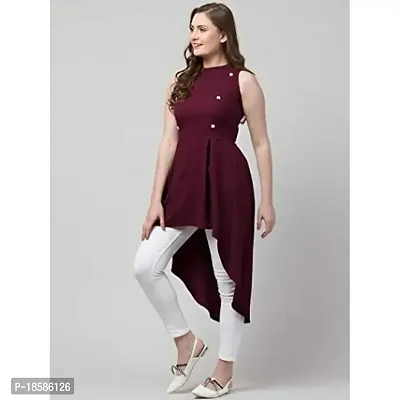 Stylish Purple Cotton Blend Solid Dresses For Women-thumb2