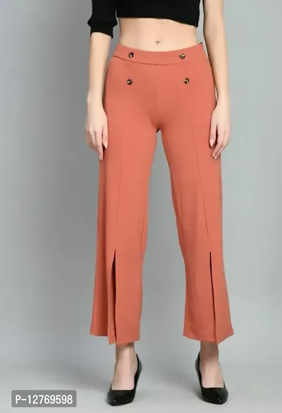 Classic Cotton Blend Solid Trousers Pant for Women