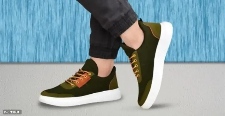 NEW TRENDY OLIVE SNEAKERS-thumb0