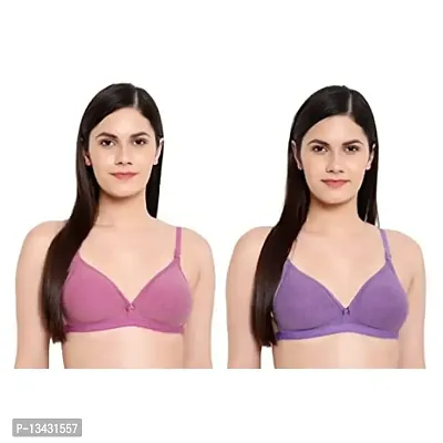 Buy GLAVON, 2 Pcs Daily Office Wear Light Soft Padded Bra Wire Free Bra for  Women/Girls (38,Jamuni-Onion) 2 Pair Detachable Transparent Bra Strap [  Money Saver Pack of 4 Pcs ] Online