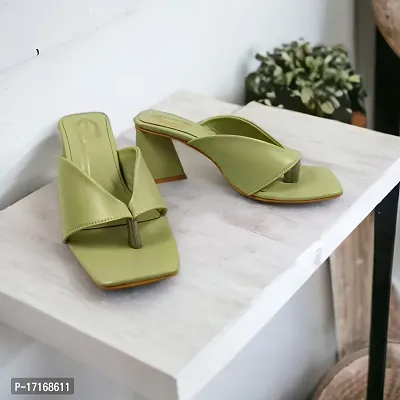 olive Smart Casual Heel For Women-thumb0
