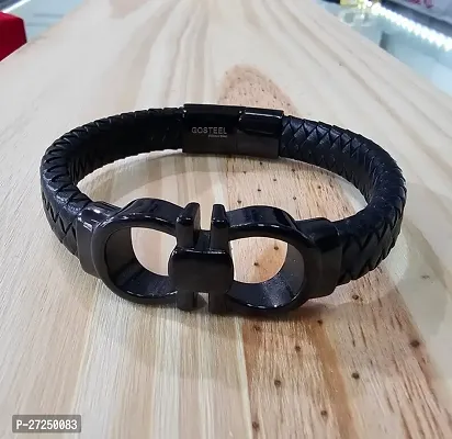 Alluring Black Leather  Bracelets For Men-thumb3