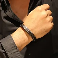 Alluring Black Leather  Bracelets For Men-thumb1