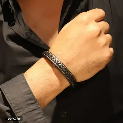 Alluring Black Leather  Bracelets For Men-thumb2