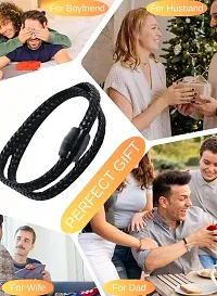 Genuine Black Leather  Bracelets For Men-thumb2