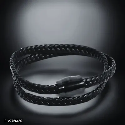 Genuine Black Leather  Bracelets For Men-thumb2