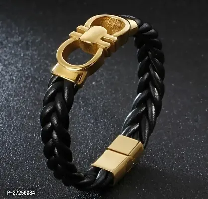 Alluring Golden Leather  Bracelets For Men-thumb3